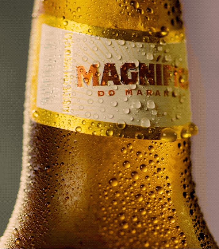 ambev roots — magnífica bottle — animated label detail