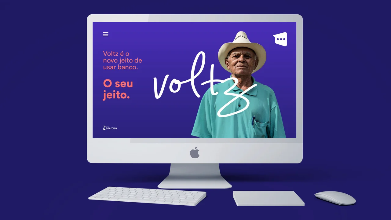 voltz — website design on a desktop computer
